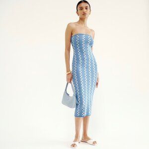 Reformation Cianna Strapless Sweater Dress in Poolside